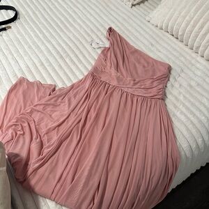 Elegant Pink One-Shoulder Dress